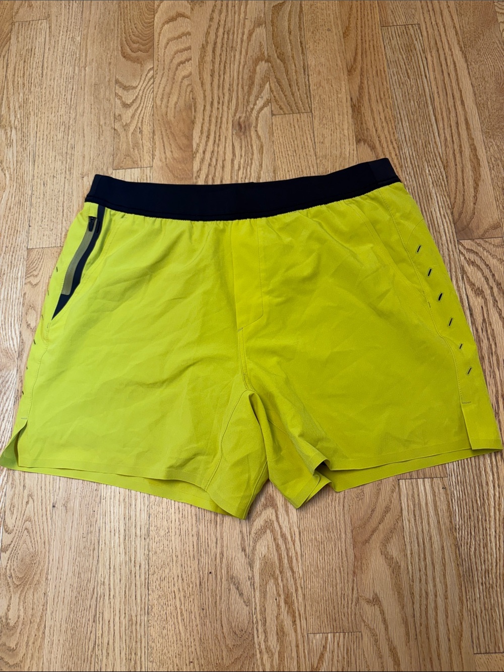 Ten Thousand Interval short 5” Neon Yellow Running Shorts with Black Waistband